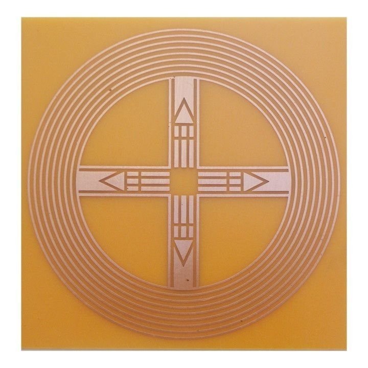 Placa Cruz Cósmica M - Gráfico em Cobre