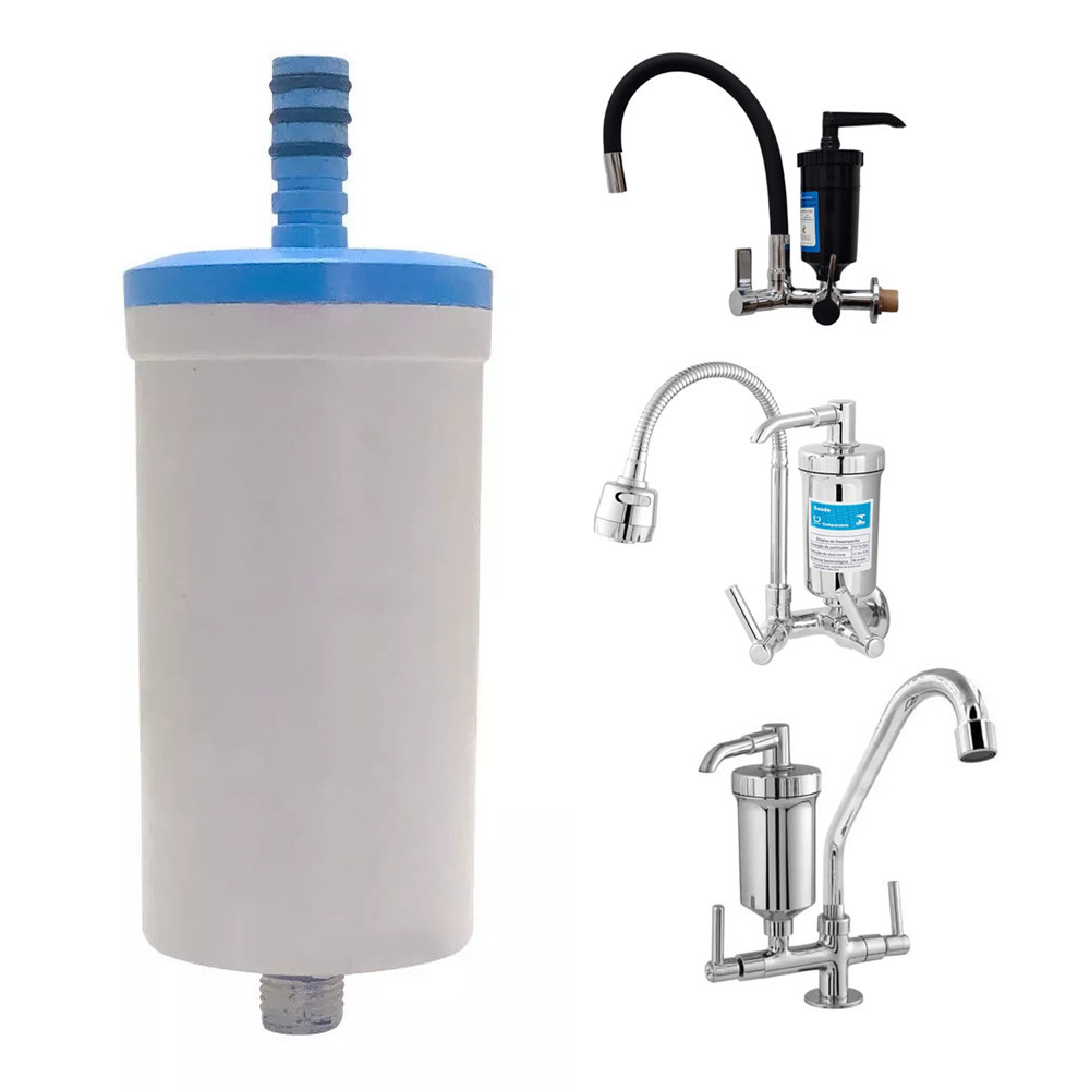 Refil Vela Filtro Universal Copo Torneira Abs Cozinha Gourmet Pia Parede
