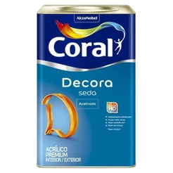 Tinta Acrílica Premium Coral Decora Seda Acetinado 18L