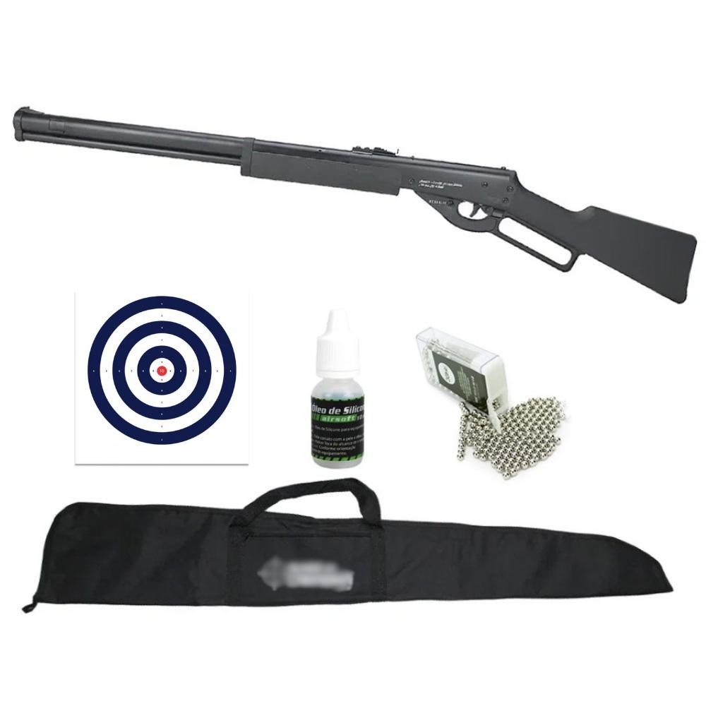 Carabina de Pressão Cowboy Lever Action Black 4.5mm + Combo em Oferta na Shopee