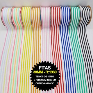 Fita R:1980/38MM /Nº9 Tecida/Listrada Varias Cores 10mt Sinimbu em Oferta na Shopee