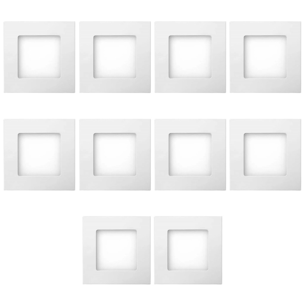 Kit 10  Painel Plafon Led 6W Luminária Embutir Quadrado Branco Frio/Branco Quente 6500K/3000K Bivolt