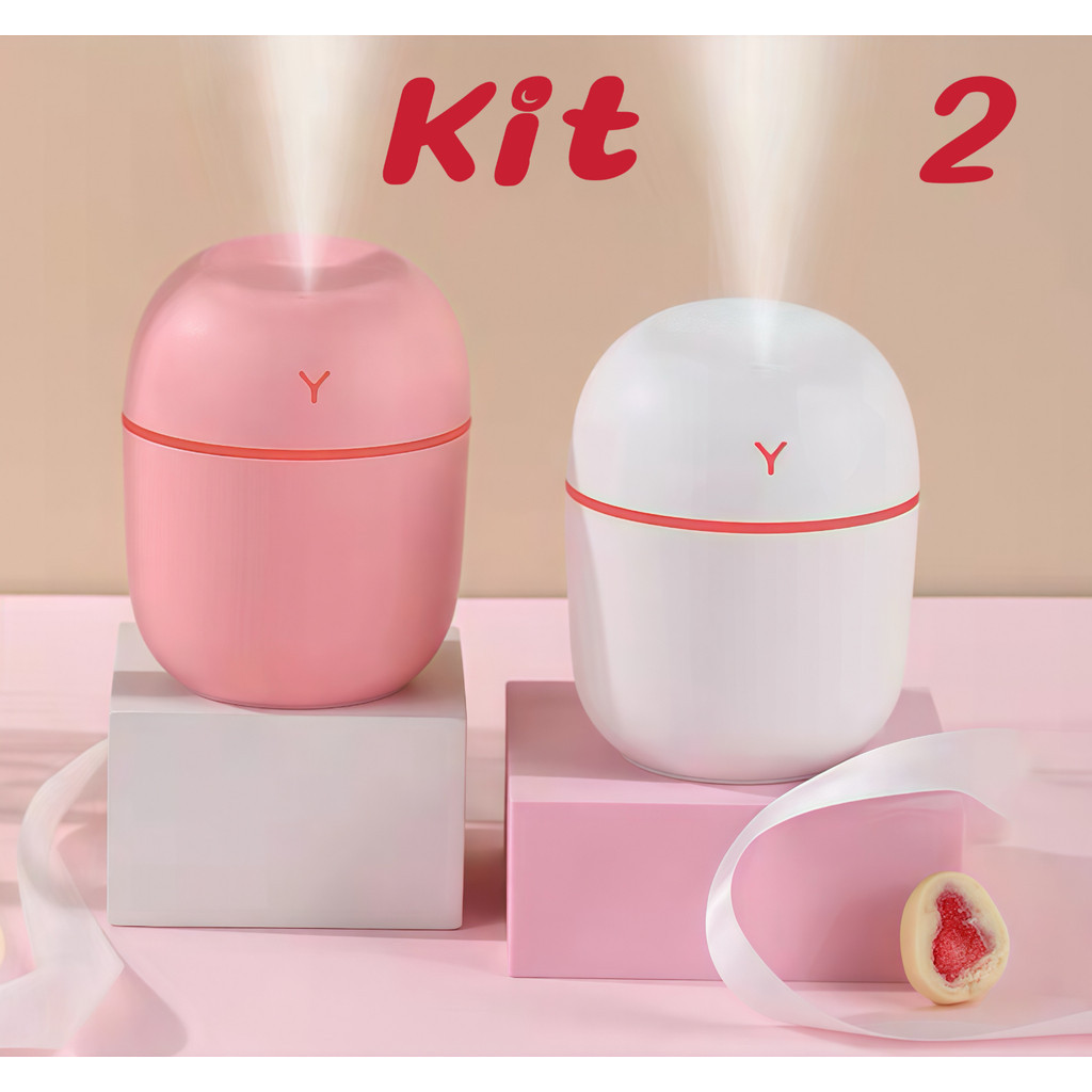 Kit 2 Umidificador Atomizador de Ar Portátil para Casa Umidificador 200ml JIMMY