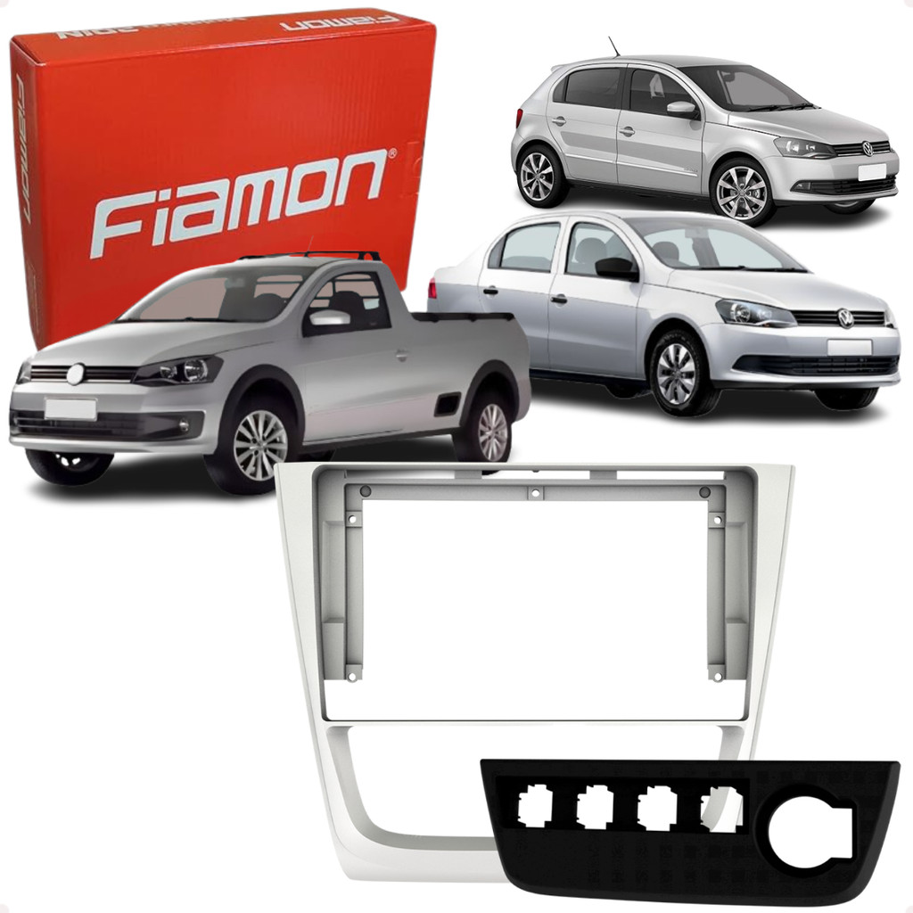 Moldura Multimidia Prata Gol Saveiro Voyage G6 2012 2013 2014 2015 2016 Novo Original Fiamon
