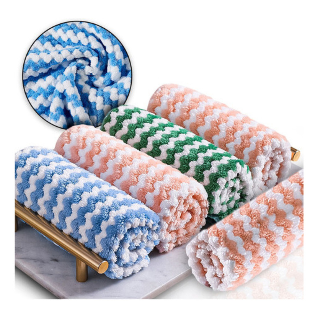 Kit 10 Pano Microfibra 25x25 Limpa Vidro Mágico Reutilizável Sortido