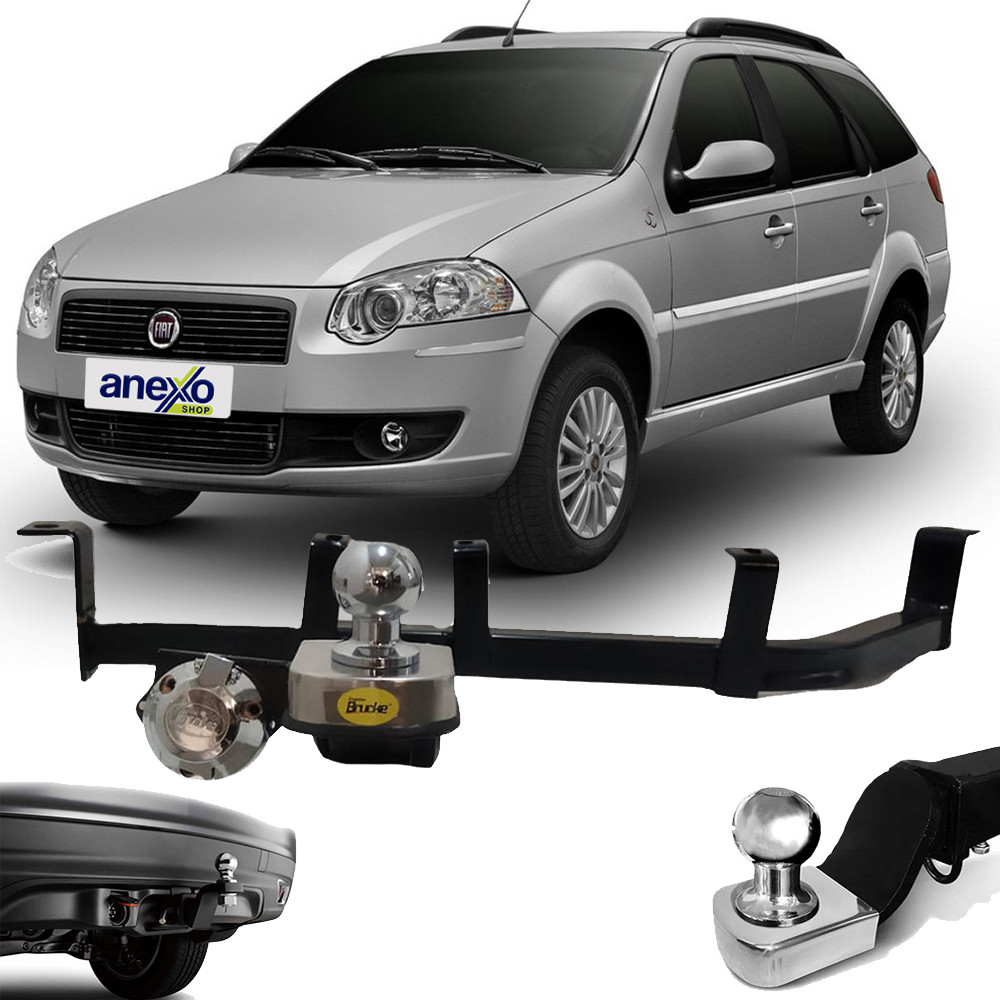 Engate Reboque Fiat Palio Weekend 2009 a 2020 Brucke FT4006 Rabicho Tração 700kg Haste fixa