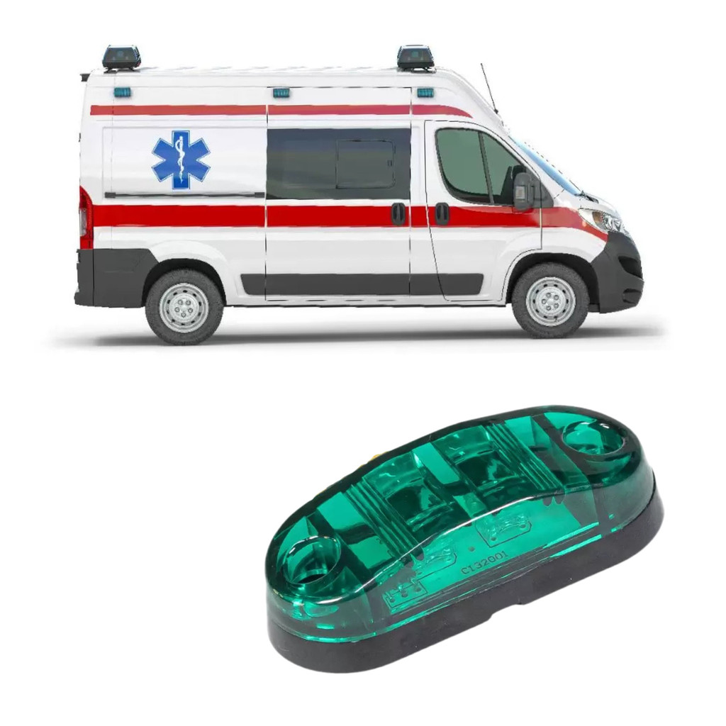 Lanterna Delimitadora Verde Led Caminhão Baú Ônibus Carreta