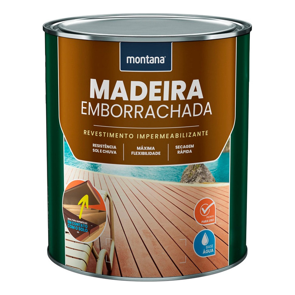 Revestimento Impermeabilizante Madeira Emborrachada Deck 900ml em Oferta na Shopee