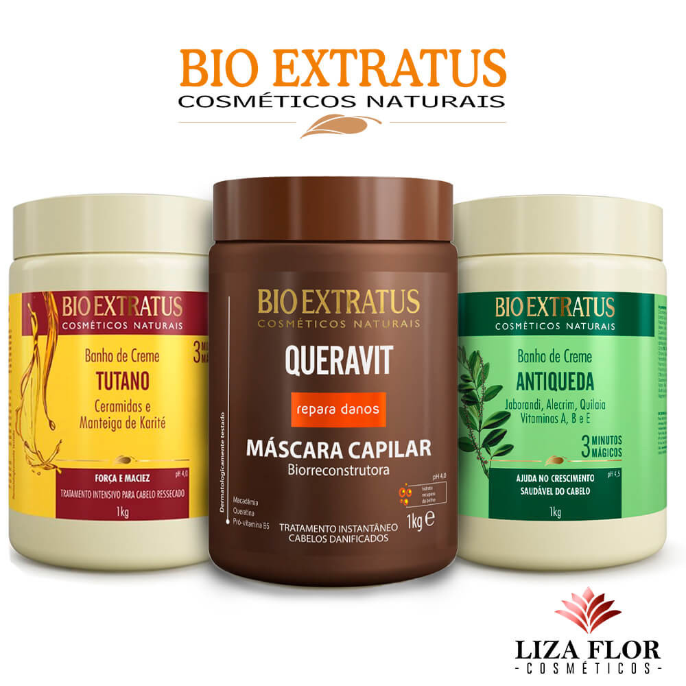 Kit Cronograma Bio Extratus 1kg Queravit Tutano Jaborandi em Oferta na Shopee