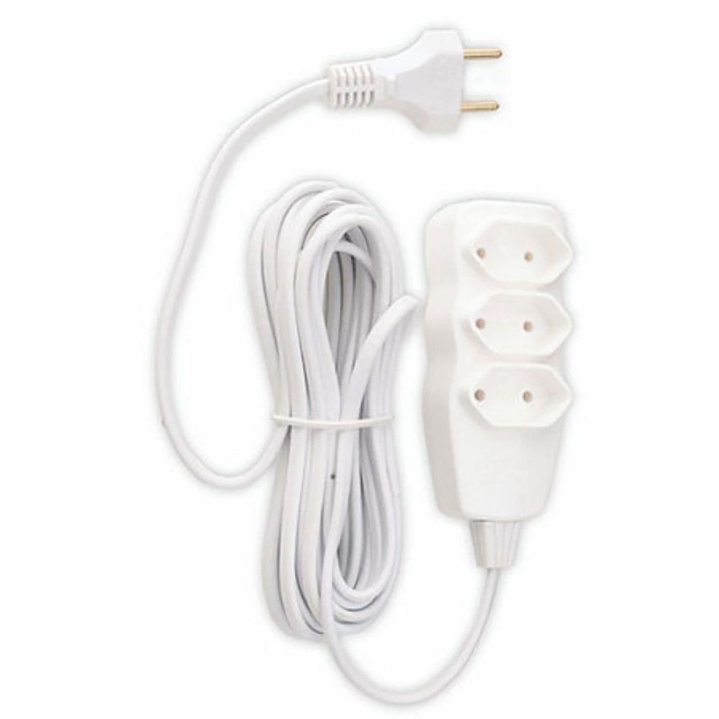 Extensão Elétrica Bipolar 3 Tomadas 2X0.75 3 Metros Ilumi em Oferta na Shopee