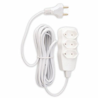 Extensão Elétrica Bipolar 3 Tomadas 2X0.75 3 Metros Ilumi em Oferta na Shopee