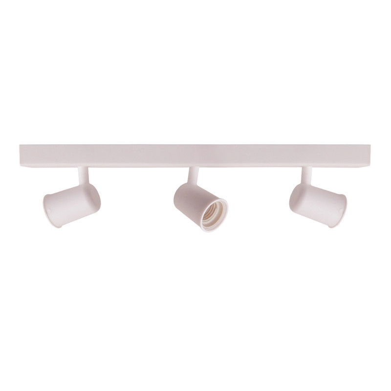 Lustre Luminária Teto Trilho Eletrificado 3 Spot Triplo Lâmpadas E-27 Par20 Articulado Direcionado Led 360° Sobrepor