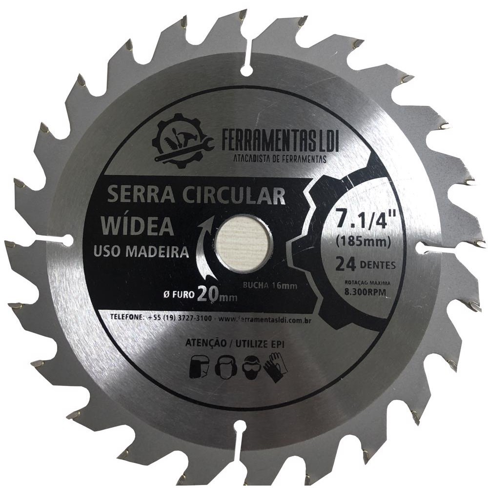 Disco de Serra Circular 7.1/4 185mm 24 Dentes Madeira Ferramentas LDI em Oferta na Shopee
