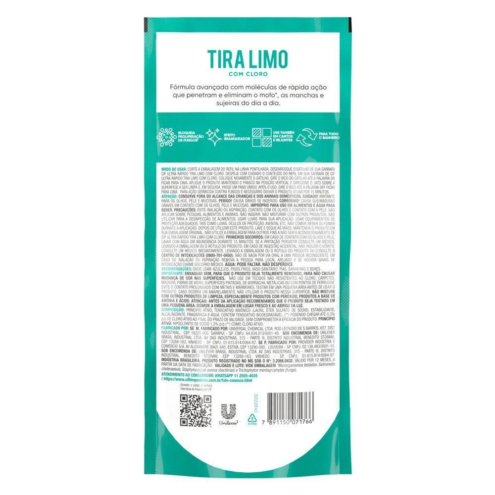 Detalhes do Refil Limpador Cif Tira Limo com Cloro 450ml