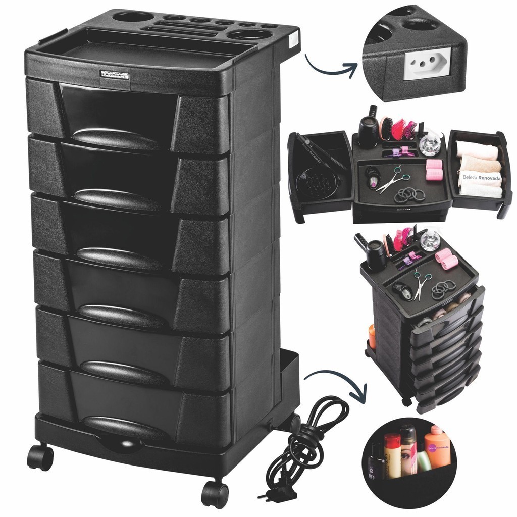 Carrinho Auxiliar Dompel Beauty Care Organizador com Rodízio - Beauty