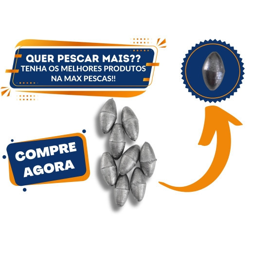 Chumbada de Pesca Oliva Lambari 15g 1kg Chumbo de Pesca Redondo Pescaria