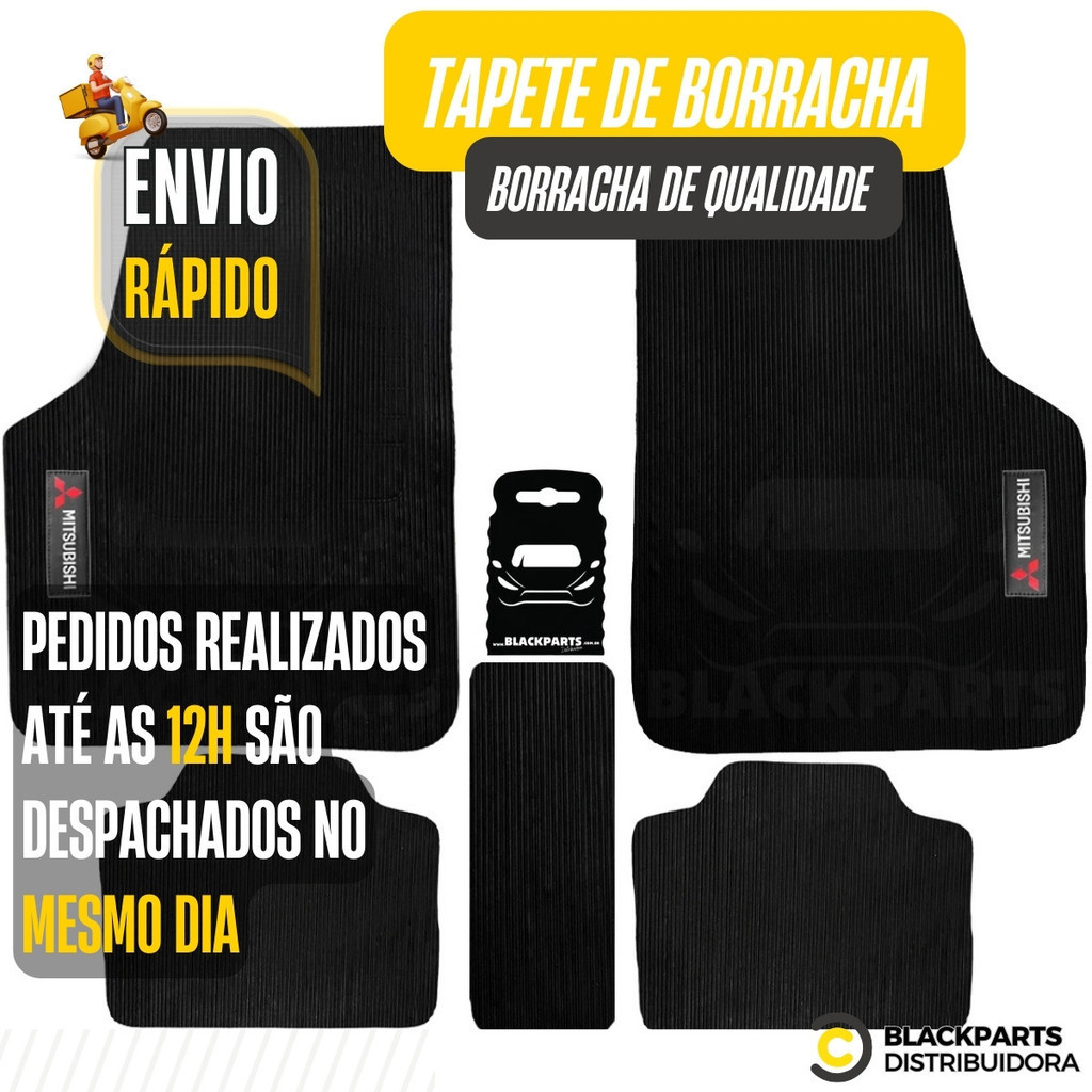 Jogo Tapete De Borracha Personalizado Mitsubishi 5 Peças Luxo