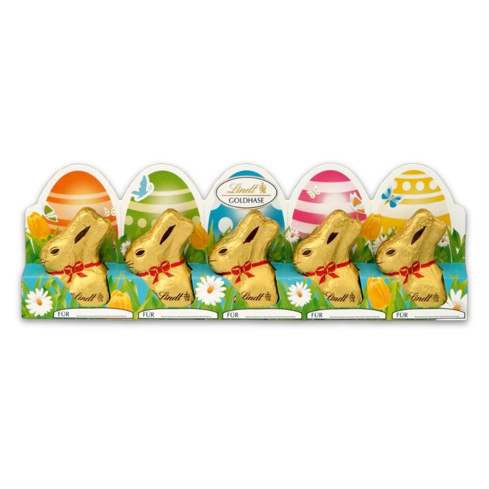 Chocolate Lindt ao Leite Coelho Gold Bunny Cartela 50g 5x10g em Oferta na Shopee