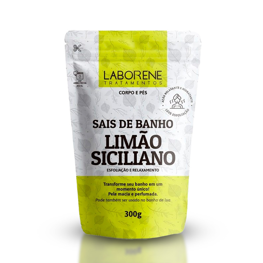 03 Sais de Banho Corpo e Pés Limão Siciliano Laborene 300g