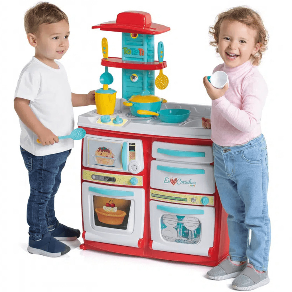 Cozinha de Brinquedo Faz de Conta Calesita Tateti Buona Cozinha em Oferta na Shopee