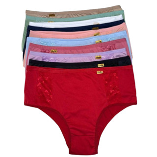 Kit 3 ao 10 Calcinha Calçola Com Renda Senhora Tangão Plus Size Cintura Alta Microfibra Lingerie Vovó em Oferta na Shopee
