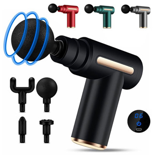 Pistola Massageador Elétrico Profissional 6 Velocidades Display LED Dores no Corpo Pós Treino Muscular