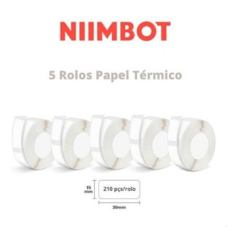 5 Rolos Papel Etiqueta Niimbot D110 D101 D11 15X30 (1050un) em Oferta na Shopee
