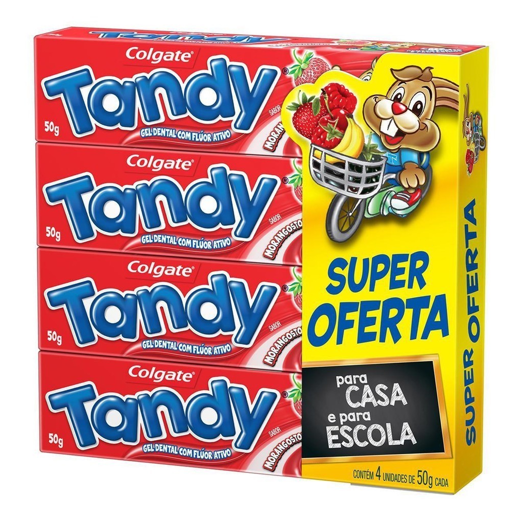 Creme Dental Infantil Colgate Tandy Morangostoso 4un de 50g em Oferta na Shopee