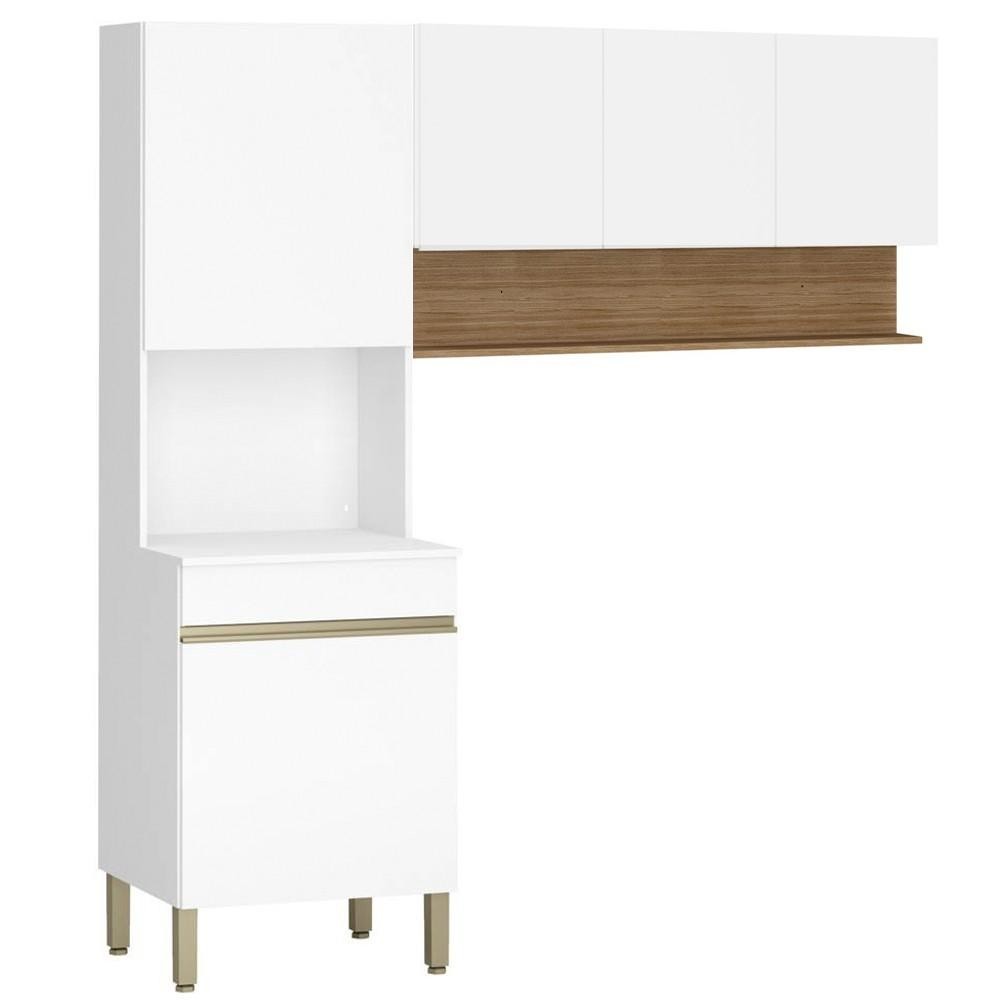 Armário de Cozinha 120cm com Paneleiro Lina Z06 Supremo/Freijó - Mpozenato em Oferta na Shopee