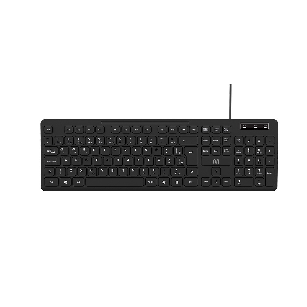 Teclado Com Fio 3 Níveis Ajustáveis Teclas Silenciosas e Conexão Usb Preto - TC144 em Oferta na Shopee