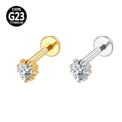 Piercing Helix Conch Labret Titânio Pvd Coração Zircônia