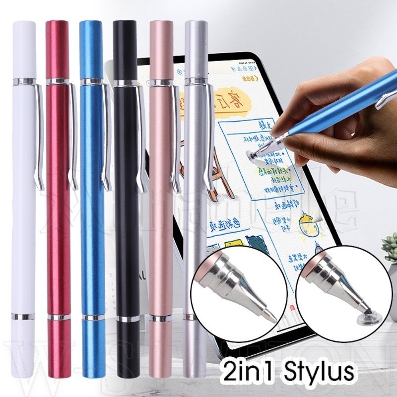 [Hot] Caneta Stylus Com Tela De Toque Para Tablet 2 Em 1/Lápis Capacitivo Universal De Plástico De Cabeça Dupla/De Escri