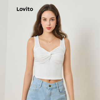 Lovito Casual Regata com Nó Simples para Mulheres L77ED361