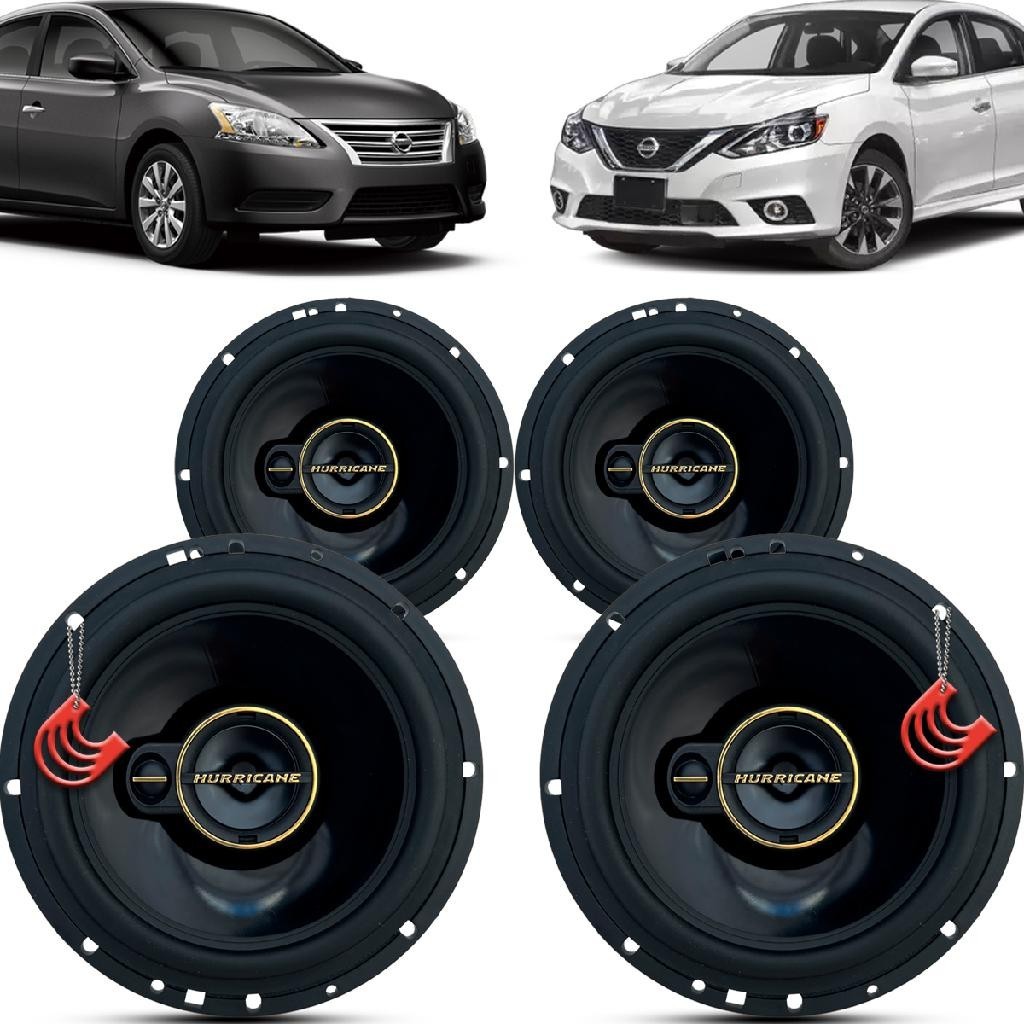 Kit Alto Falantes Dianteiros e Traseiros Nissan Sentra 2014 até 2020 - Hurricane Aurum 480w
