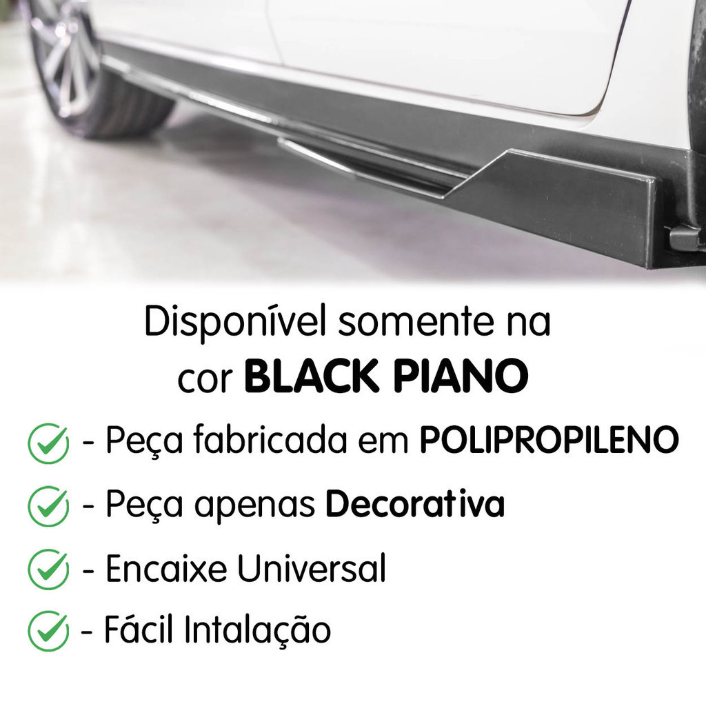 Jogo Saia Lateral Splitter Side Winglet Universal TG Poli Black piano · foto 2