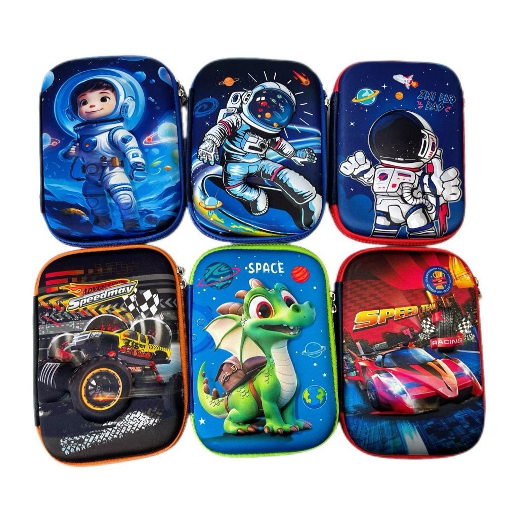 Caixa de armazenamento escolar infantil grande caixa grande rígida 3d