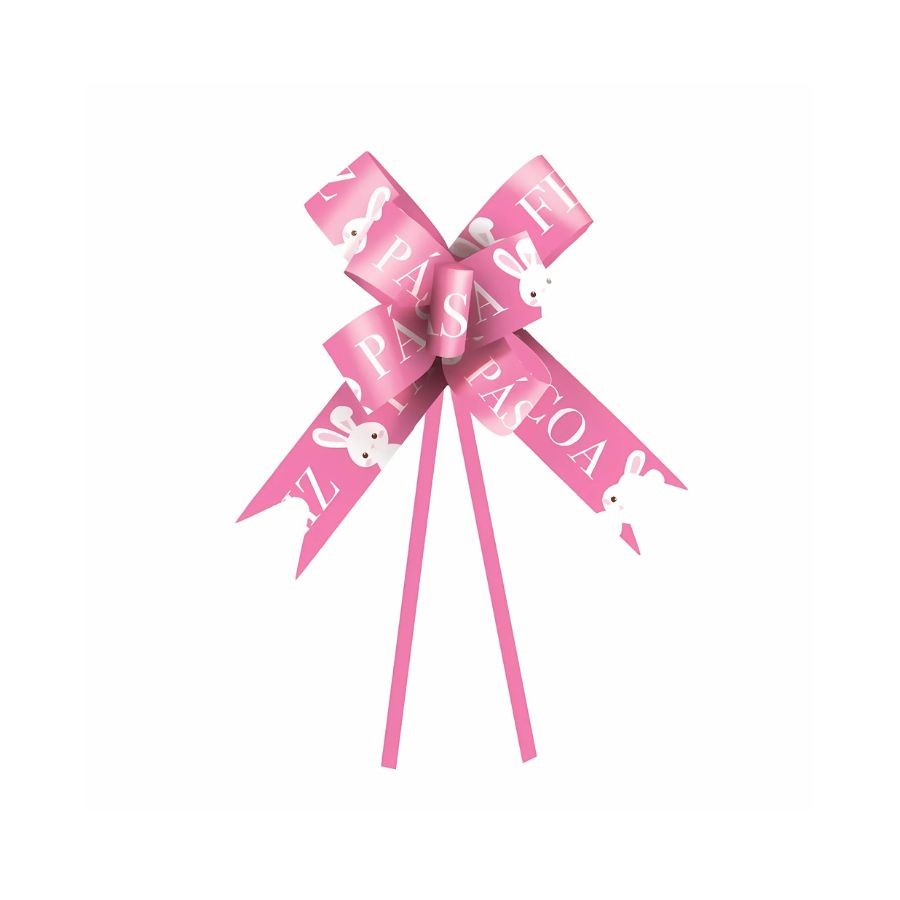 Laço Fácil - Feliz Páscoa Rosa - 10 unidades - Cromus - Rizzo em Oferta na Shopee