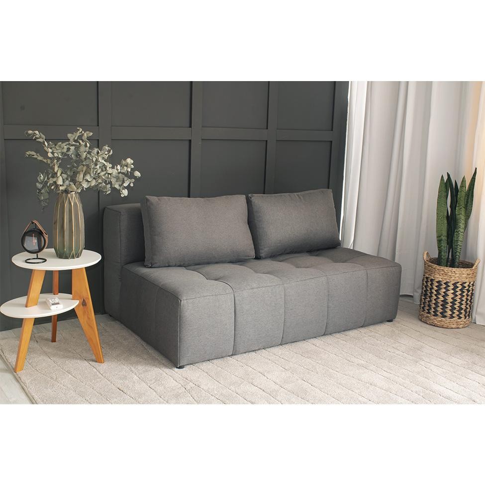 Detalhes do Sofá 2 Lugares Modular Soho Linho Cinza