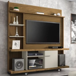 Estante para TV Até 47 Polegadas 1 Porta Taurus Cinamomo/Off White - Bechara Móveis