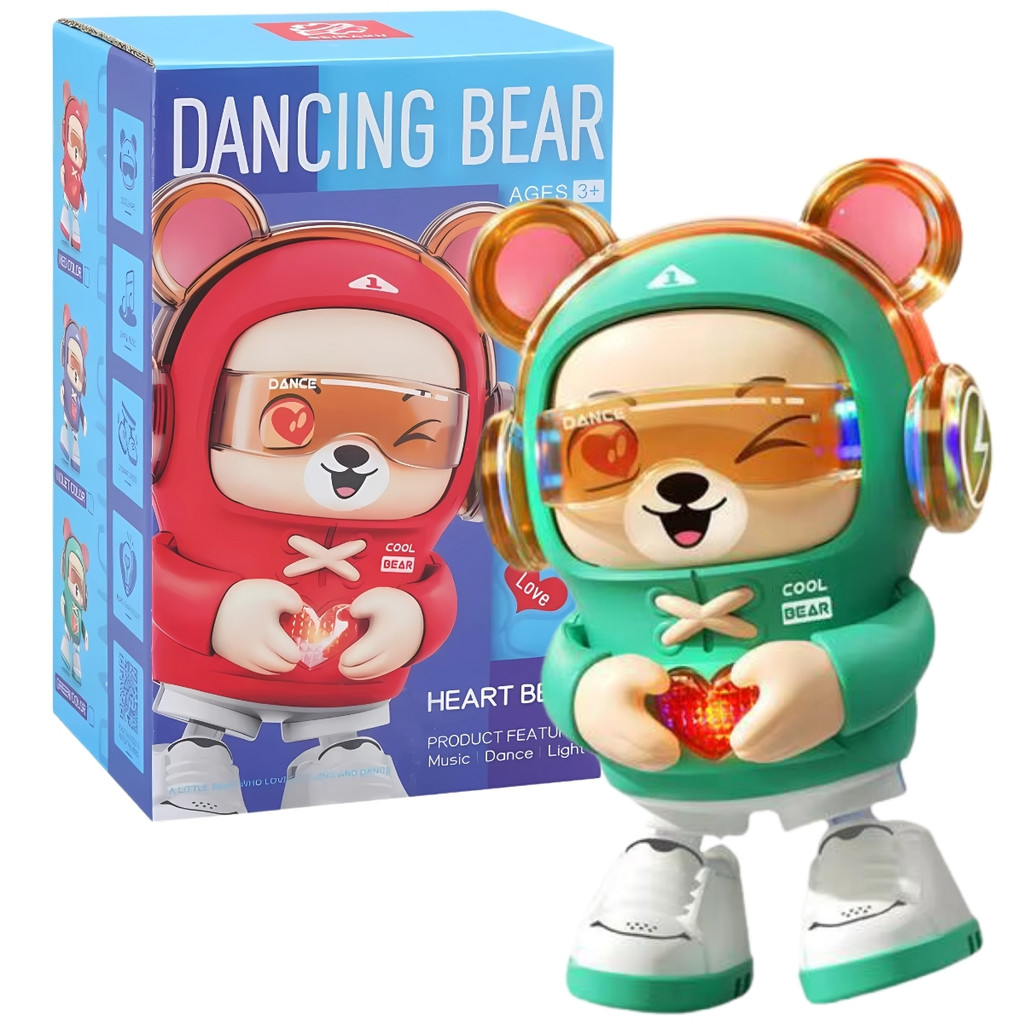 Ursinho Dançante Divertido Luz Som Movimento Verde Castela em Oferta na Shopee