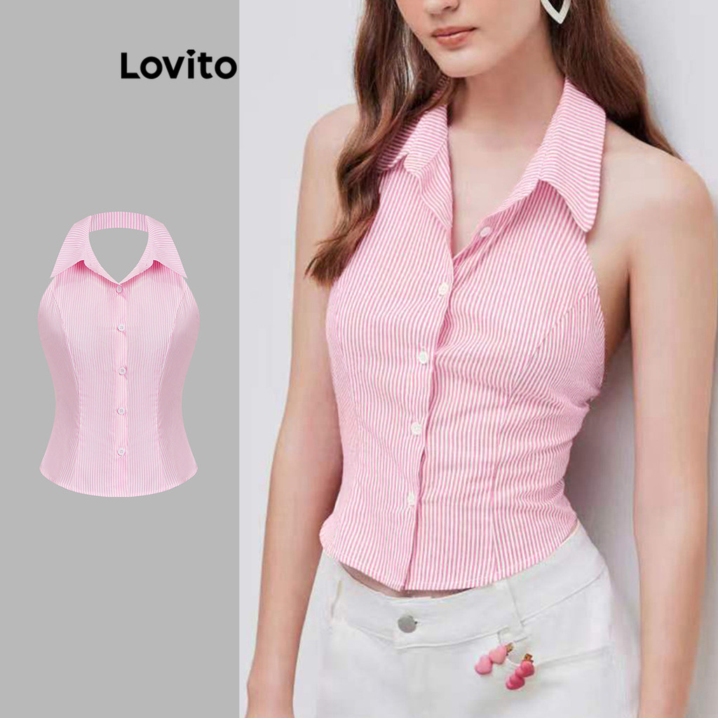Lovito Regata Boho Listrada Colorblock Primavera/Verão Regata Feminina L121MD552 - Women Clothes