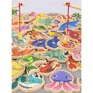 31 Peixes + 2 Varas Brinquedos de Pesca Magnética Montessori para Educação Pai-Filho