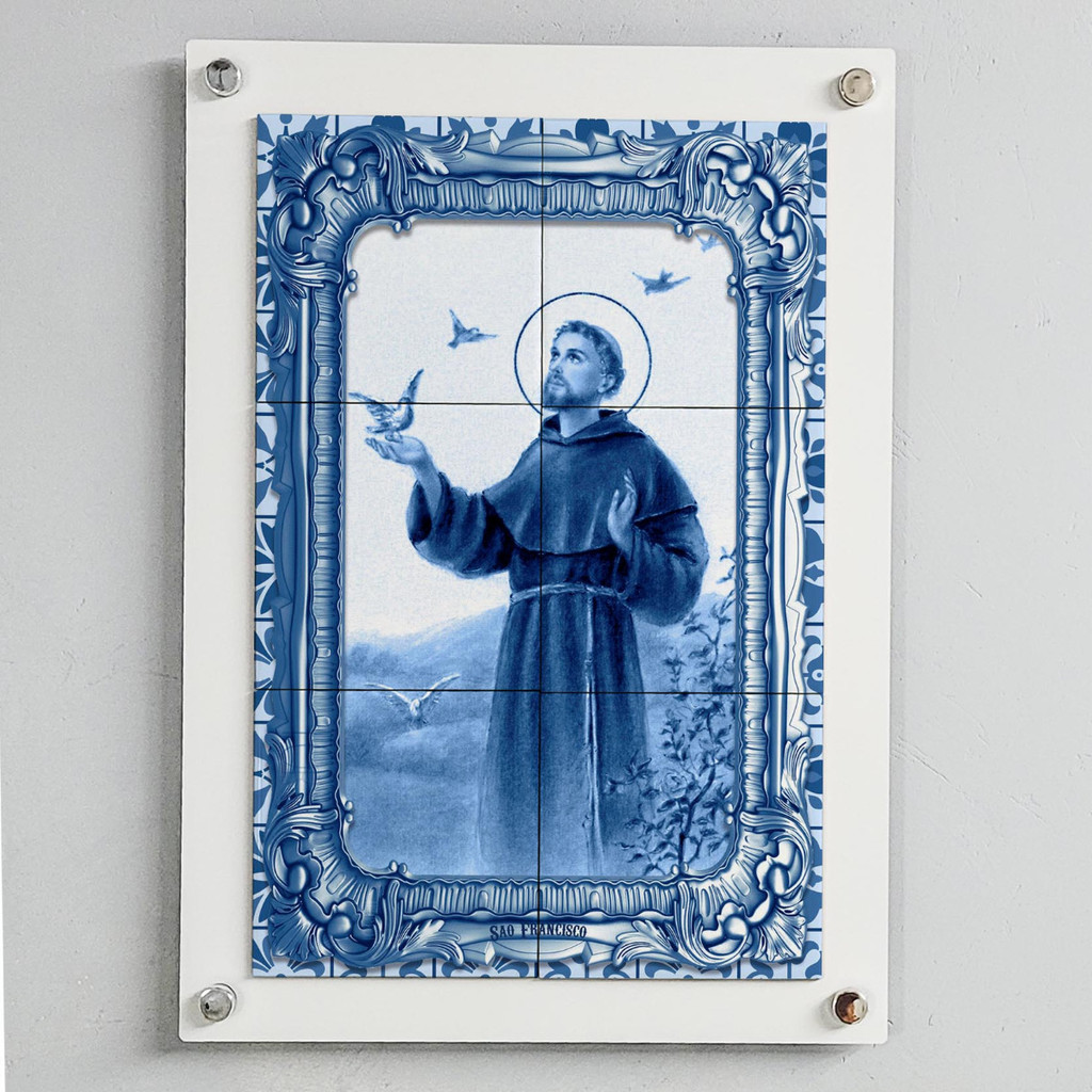 Quadro Decorativo Imagem São Francisco + Chapa Em Acm