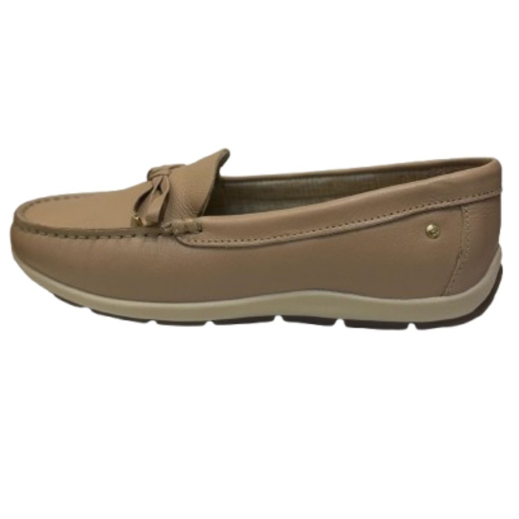 Mocassim Feminino Couro Julia Andacco Confort Creme