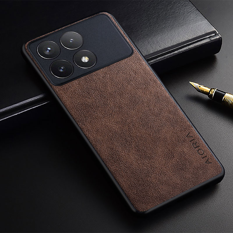 Capa De Telefone Luxuosa Para Xiaomi POCO X6 M6 Pro Design Simples Couro PU Prem