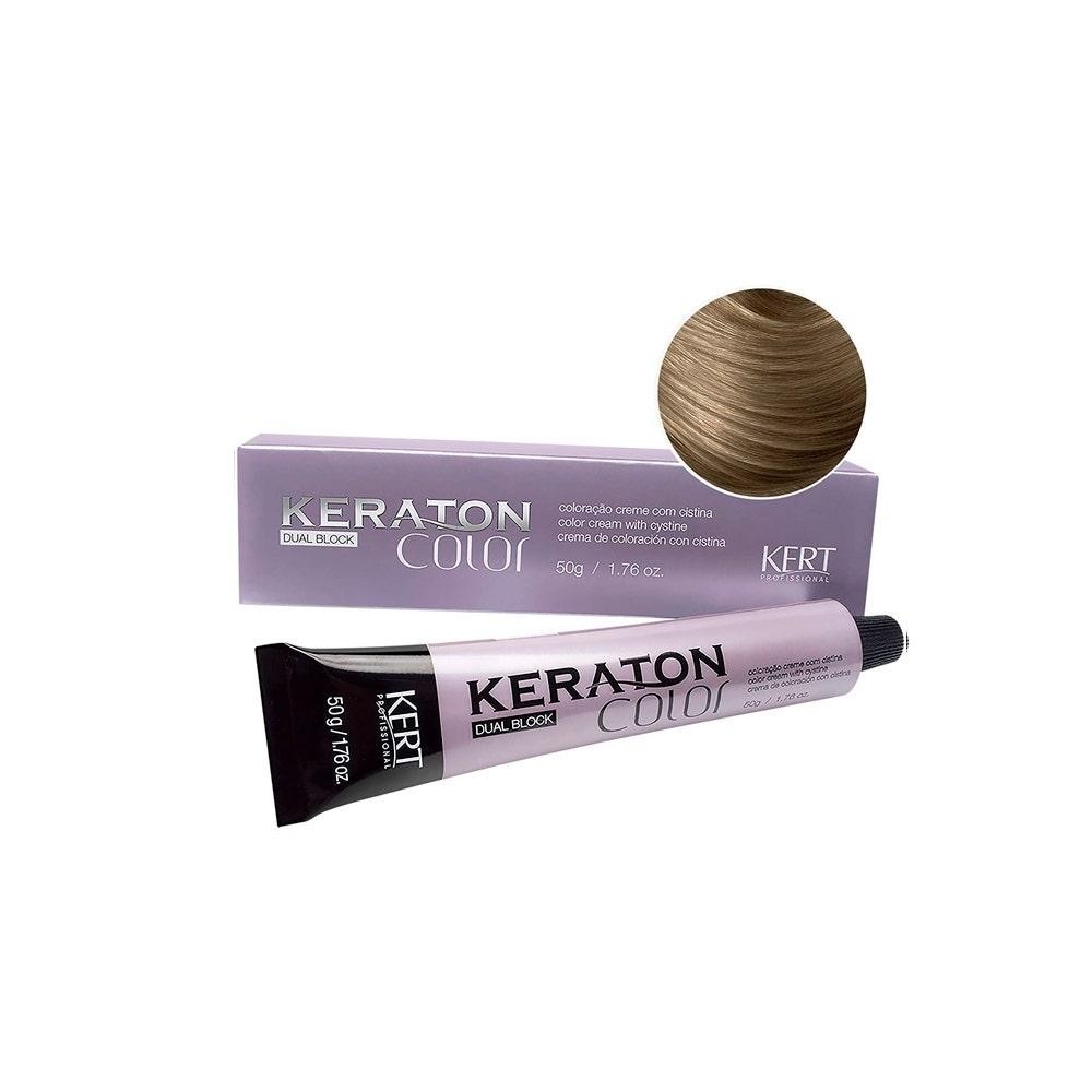 Tintura Keraton Color Dual Block 7.1 Louro Acinzentado em Oferta na Shopee