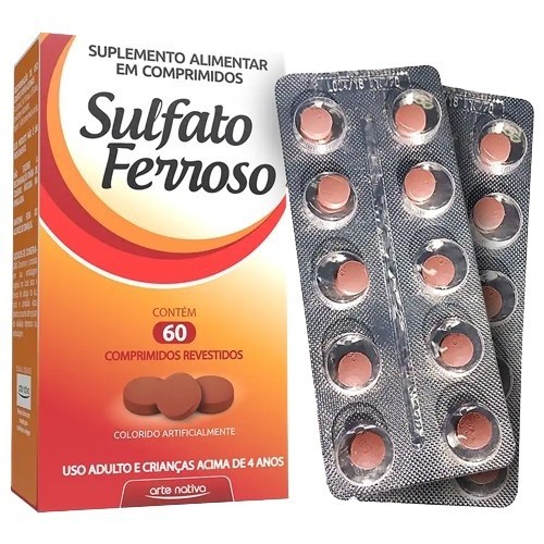Suplemento Alimentar Sulfato Ferroso 60 Cpr. - Arte Nativa em Oferta na Shopee