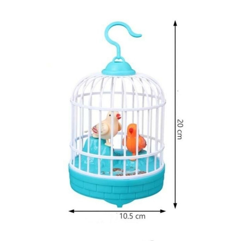 Mini Gaiola com Pássaros que cantam de brinquedo,aprenda a falar em Oferta na Shopee