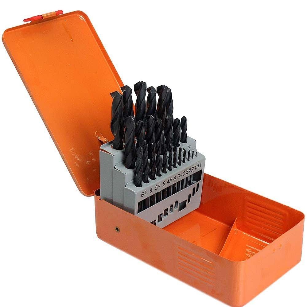 Jogo de Brocas Profissionais HSS Aço Rápido com 25 peças de 1 a 13mm Estojo - FortG em Oferta na Shopee