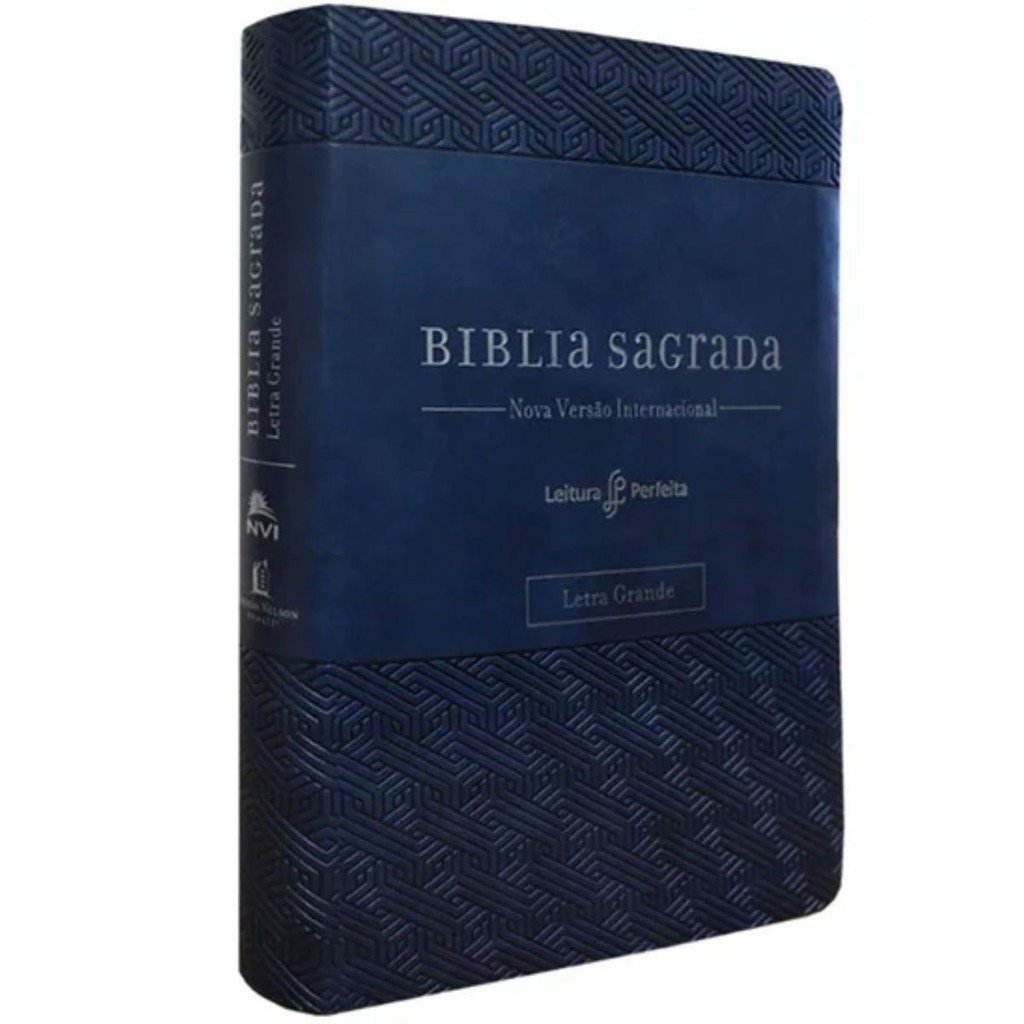 Bíblia Sagrada | Nvi | Letra Grande | Com Espaço Para Anotações Leitura Perfeita | Couro Soft Azul em Oferta na Shopee